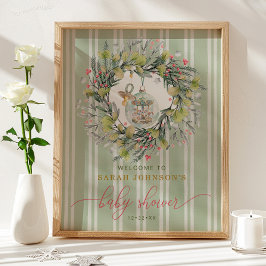 Merry Little Baby Shower Welcome Sign ポスター