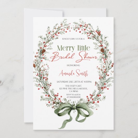  Merry little botanical Bridal shower Invitation 招待状 (正面)