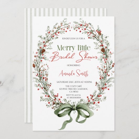  Merry little botanical Bridal shower Invitation 招待状 (正面/裏面)