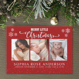 Merry Little Christmas, Baby First Collage Photos シーズンカード