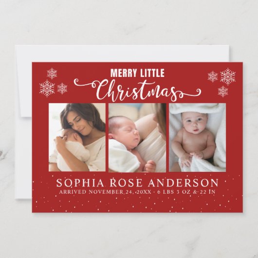 Merry Little Christmas, Baby First Collage Photos シーズンカード (正面)