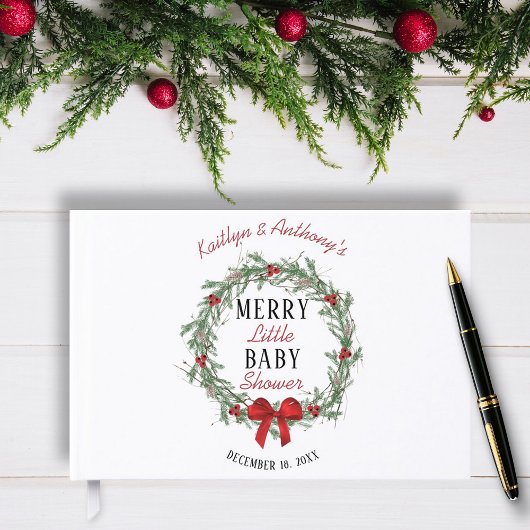 Merry Little Christmas Baby Shower ゲストブック