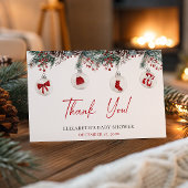 Merry Little Christmas Baby Shower サンキューカード