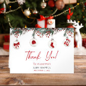 Merry Little Christmas Baby Shower サンキューカード