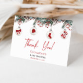 Merry Little Christmas Baby Shower サンキューカード