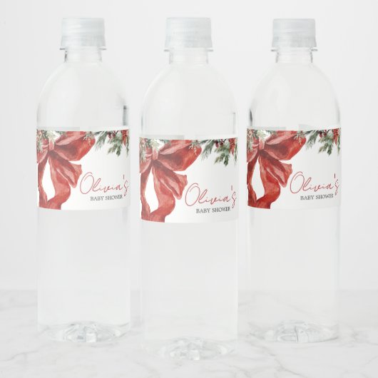 Merry Little Christmas Baby Shower ペットボトルラベル (ボトル)