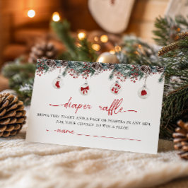 Merry Little Christmas Baby Shower Diaper Raffle エンクロージャーカード