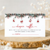 Merry Little Christmas Baby Shower Diaper Raffle エンクロージャーカード