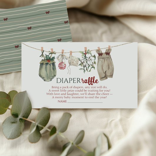 Merry Little Christmas Girl Clothes Diaper Raffle エンクロージャーカード