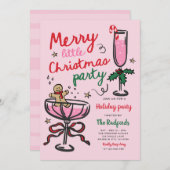 Merry Little Christmas Holiday Cocktail Party 招待状 (正面/裏面)