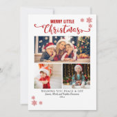 Merry Little Christmas, Kids Collage 3 Photos シーズンカード (正面)