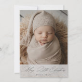 Merry Little Christmas Newborn Cute Baby Photo シーズンカード (正面)