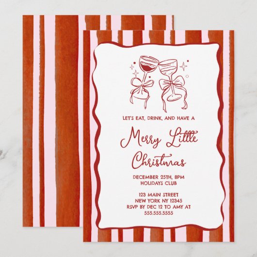 Merry little Christmas Party Invitation 招待状 (正面/裏面)