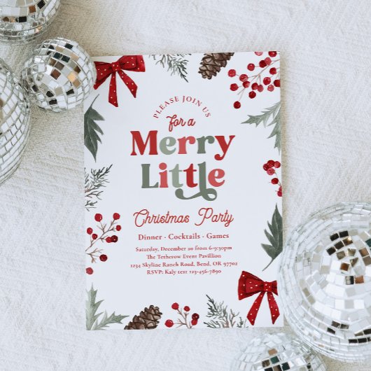 Merry Little Christmas Party Invitation 招待状