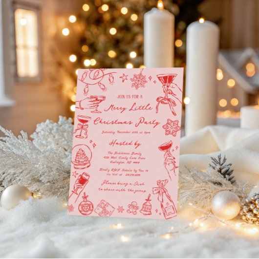 Merry Little Christmas Party Invitation 招待状