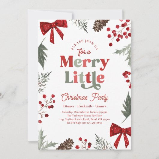 Merry Little Christmas Party Invitation 招待状 (正面)