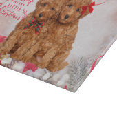 Merry Little Christmas Poodle Puppies  カッティングボード (角)