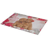 Merry Little Christmas Poodle Puppies  カッティングボード (角)