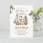 Merry Little Christmas Rocking Horse Baby Sprinkle 招待状 (スタンド正面)
