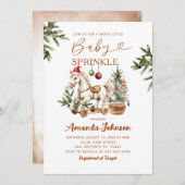 Merry Little Christmas Rocking Horse Baby Sprinkle 招待状 (正面/裏面)