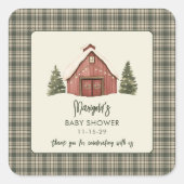 Merry Little Christmas Rustic Baby Shower  スクエアシール (正面)