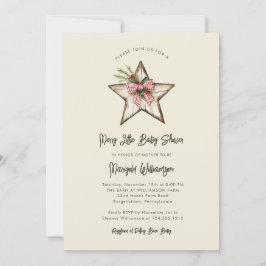 Merry Little Christmas Rustic Baby Shower Invitat 招待状