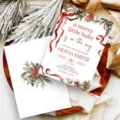 Merry Little Christmas Santa Baby Shower 招待状