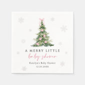 Merry Little Christmas Tree Baby Shower スタンダードカクテルナプキン (正面)