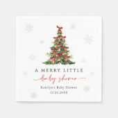 Merry Little Christmas Tree Baby Shower スタンダードカクテルナプキン (正面)
