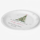 Merry Little Christmas Tree Baby Shower ペーパープレート (アングル)