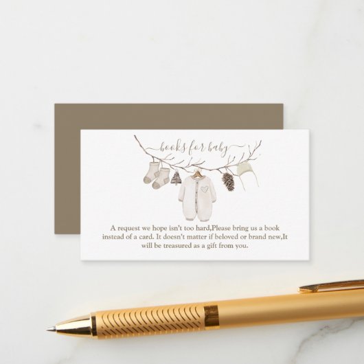 Merry Little Christmas Winter Baby Shower エンクロージャーカード (正面/裏面インサイチュ)