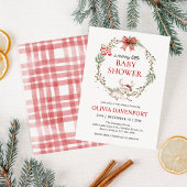 Merry Little Christmas Winter Reindeer Baby Shower 招待状