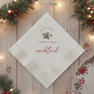 Merry Little Cocktail Christmas Napkins 縁ありカクテルナプキン