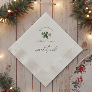 Merry Little Cocktail Christmas Napkins 縁ありカクテルナプキン