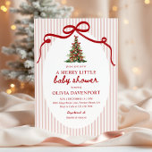 Merry Little Coquette Christmas Tree Baby Shower 招待状