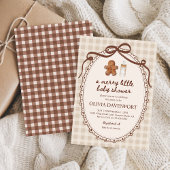 Merry Little Gingerbread Christmas Baby Shower 招待状