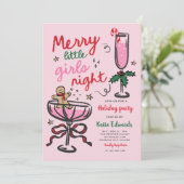 Merry Little Girls Night Christmas Cocktail Party 招待状 (スタンド正面)
