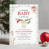 Merry Little Goose Storybook Christmas Baby Shower 招待状