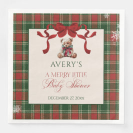 Merry Little Red Bow Christmas Plaid 