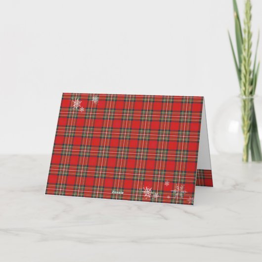 Merry Little Red Bow Christmas Plaid  カード (裏面)