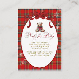 Merry Little Red Bow Christmas Plaid Books Requast エンクロージャーカード