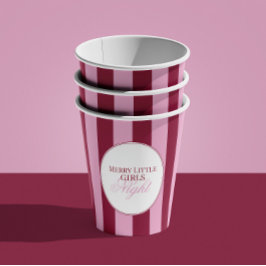 Merry little red stripe Christmas Party Cups 紙コップ