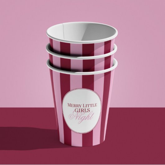 Merry little red stripe Christmas Party Cups 紙コップ