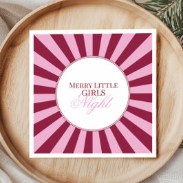 Merry little red stripe Christmas Party Napkin スタンダードカクテルナプキン