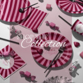 Merry little red stripe Christmas Party Napkin スタンダードカクテルナプキン