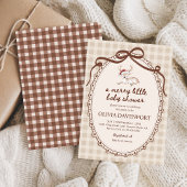 Merry Little Reindeer Winter Christmas Baby Shower 招待状