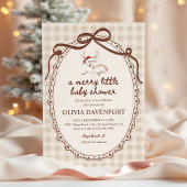 Merry Little Reindeer Winter Christmas Baby Shower 招待状