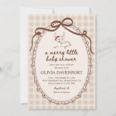 Merry Little Reindeer Winter Christmas Baby Shower 招待状 (正面)