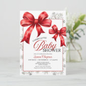 Merry little Snowy Winter Baby Shower Invitation  招待状 (スタンド正面)