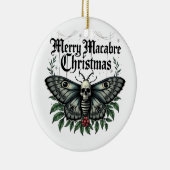 Merry Macabre Christmas Skull Moth Ornament セラミックオーナメント (右)